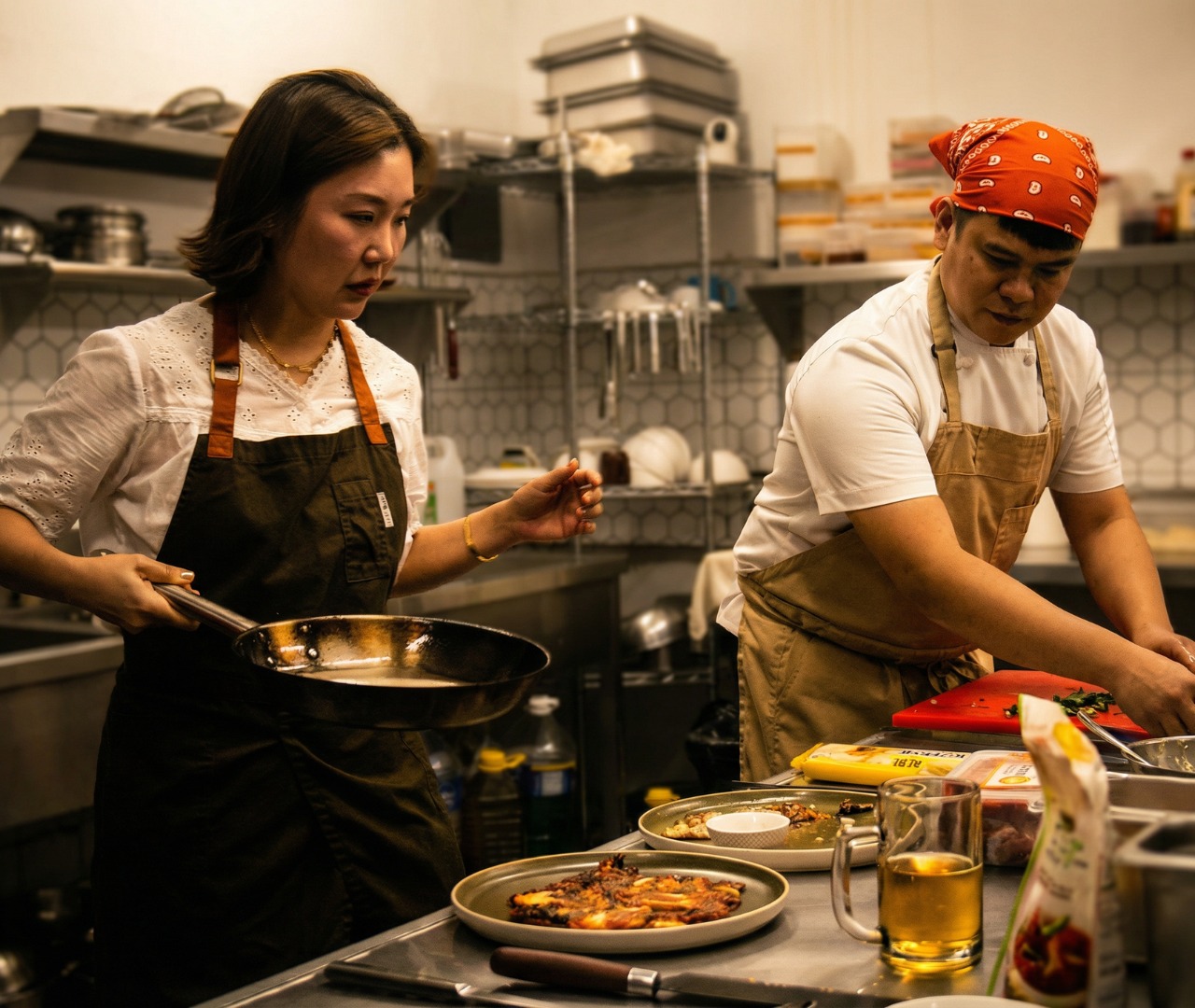 준비하는 주방 팀